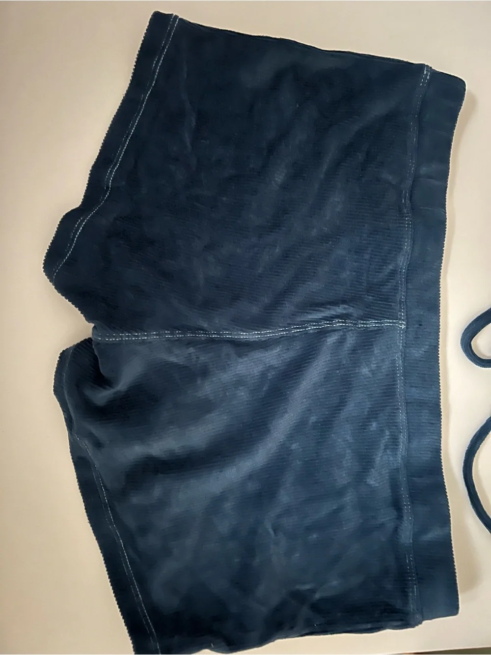 OP Dark Blue Corduroy Triangle Bikini Top and Swim Shorts